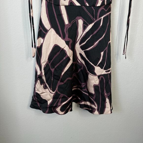 TED BAKER Gilliaa Abstract Print Mini Fit & Flare Dress Puff Sleeves Size 0 US 2 - Picture 8 of 10